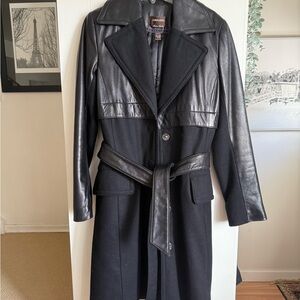Danier leather and wool coat Leather Details like new